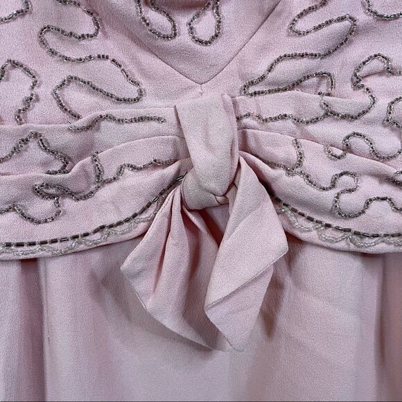 Vintage 60’s Cocktail Couture Beaded Knee Length Dress - Picture 3 of 6